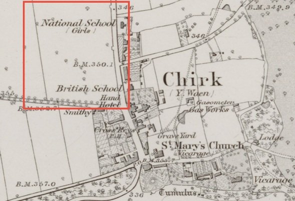 Oswestry - Chirk Castle : Map credit National Library of Scotland